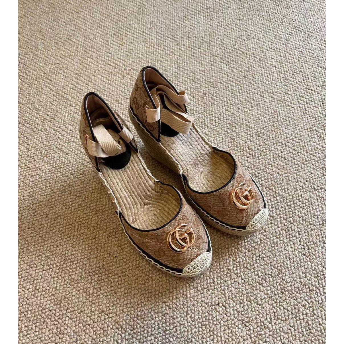 Women's gg sales matelassé platform espadrille